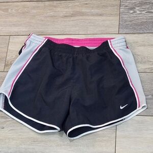 Nike Women's Black and Pink Trim Athletic Shorts Size Medium